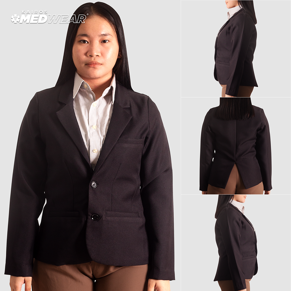 KAIROS Black Coat Blazer Formal Wear High-quality Gabardine Fabric