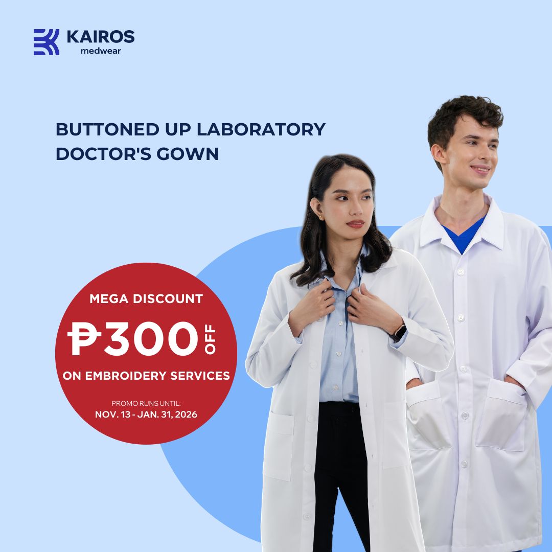 [NO EMBROIDERY] KAIROS Buttoned up Laboratory Doctor's Gown With/No BACKTACK Katrina White Fabric
