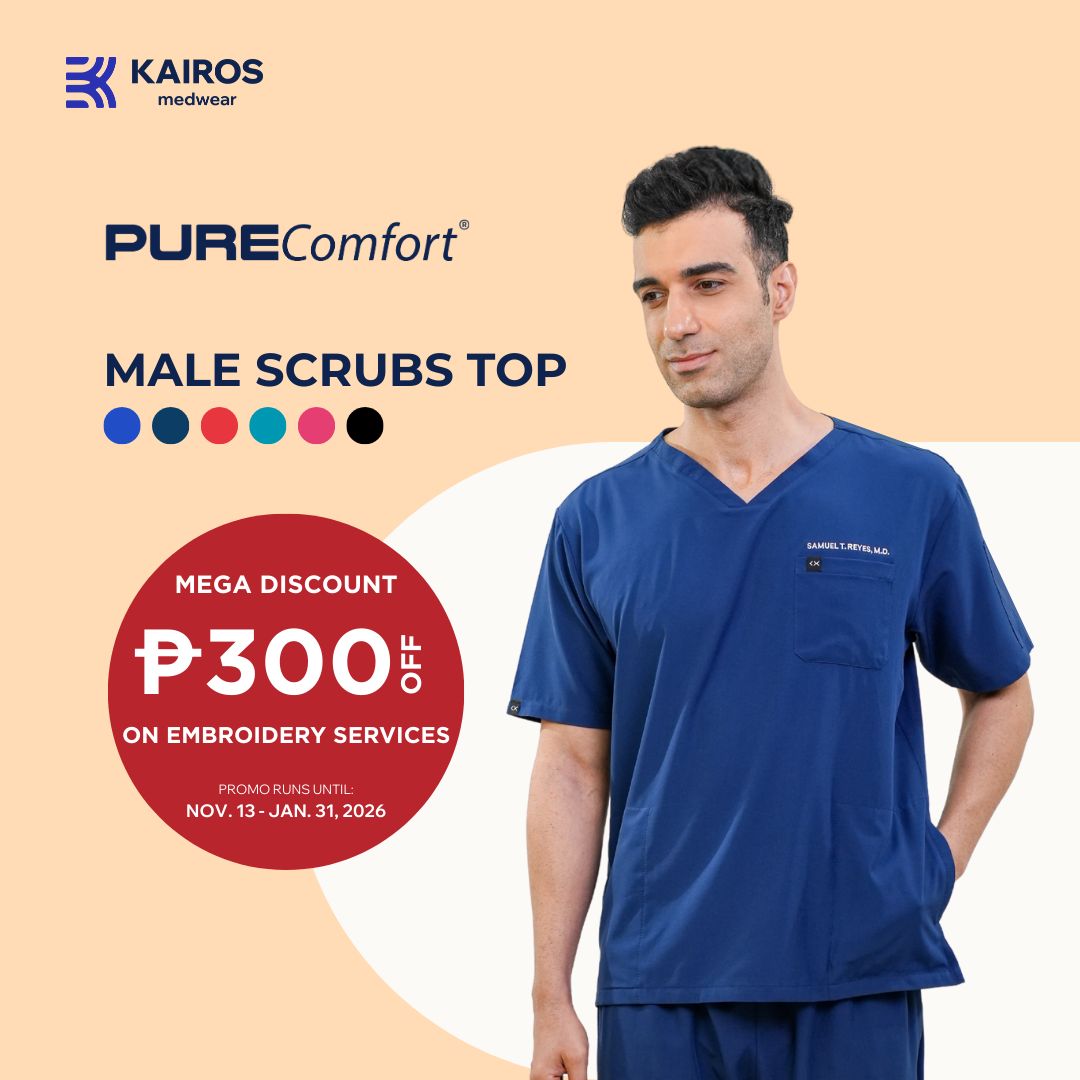 [MALE TOPS ONLY, NO EMBRO] KAIROS SCRUB SUITS TOP FOR MALE | PureComfort Fabric Technology