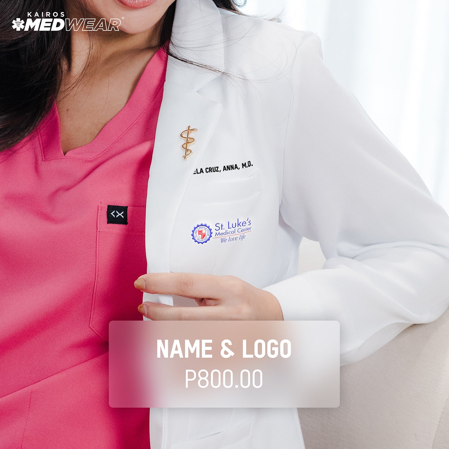 [NO EMBROIDERY] KAIROS Doctor's FEMALE WHITE SUIT BLAZER Long Sleeve Gabardine Fabric