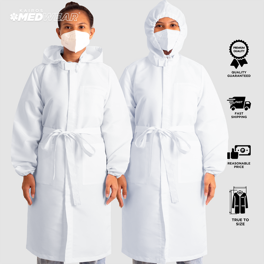 [NO EMBROIDERY] KAIROS PPE Gown Medical Professionals Doctor’s White Coat Water Repellant