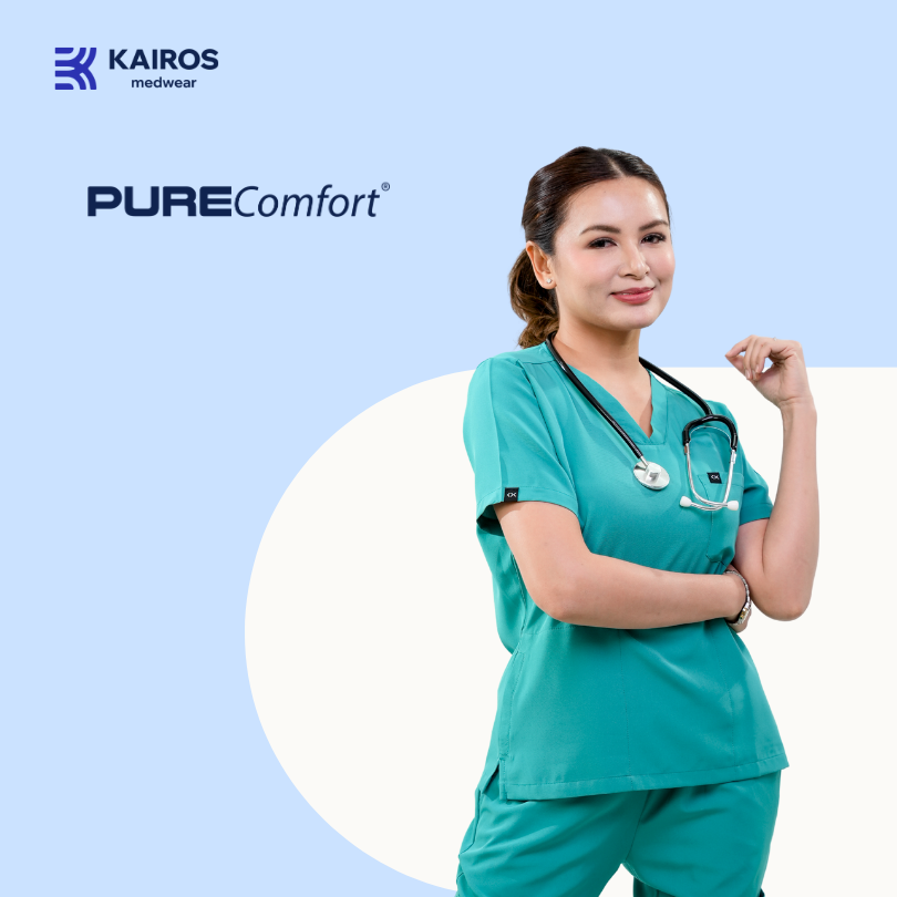 [FEMALE TOPS ONLY, NO EMBRO] KAIROS SCRUB SUITS TOP FOR FEMALE | PureComfort Fabric Technology