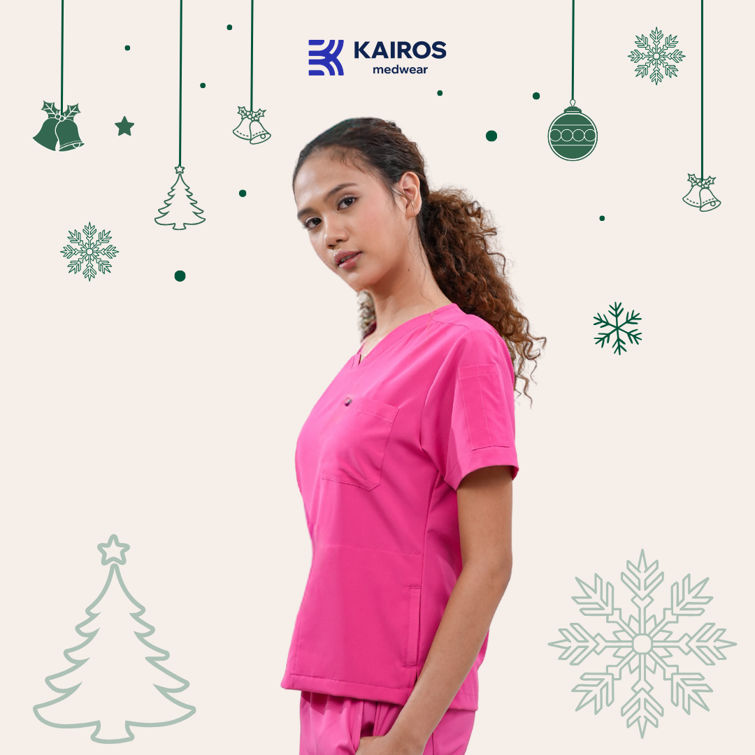 [FEMALE TOPS ONLY, NO EMBRO] KAIROS SCRUB SUITS TOP FOR FEMALE | PureComfort Fabric Technology