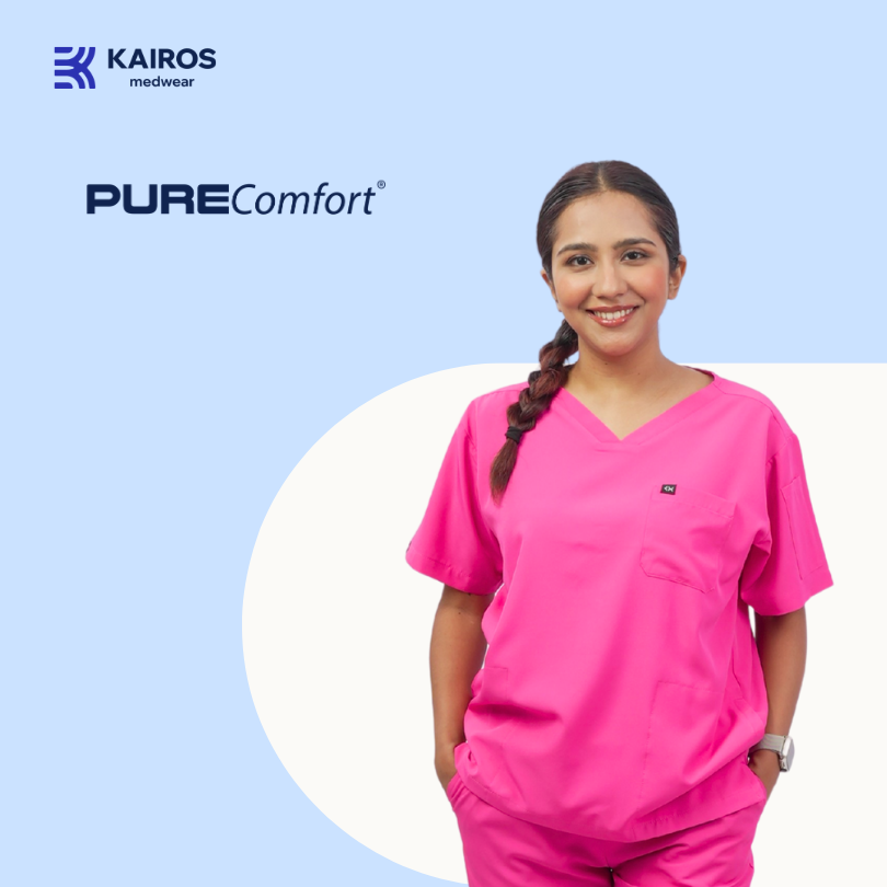 [FEMALE TOPS ONLY, NO EMBRO] KAIROS SCRUB SUITS TOP FOR FEMALE | PureComfort Fabric Technology