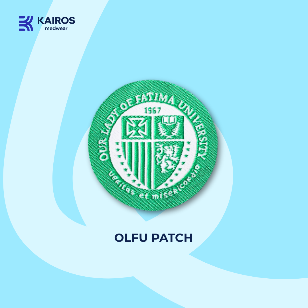 Our Lady of Fatima University (OLFU) Uniform Logo Patch | Kairos Woven Knitted School Patch