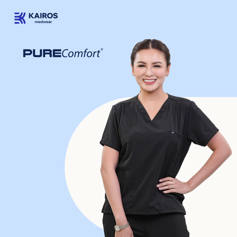 [FEMALE TOPS ONLY, NO EMBRO] KAIROS SCRUB SUITS TOP FOR FEMALE | PureComfort Fabric Technology