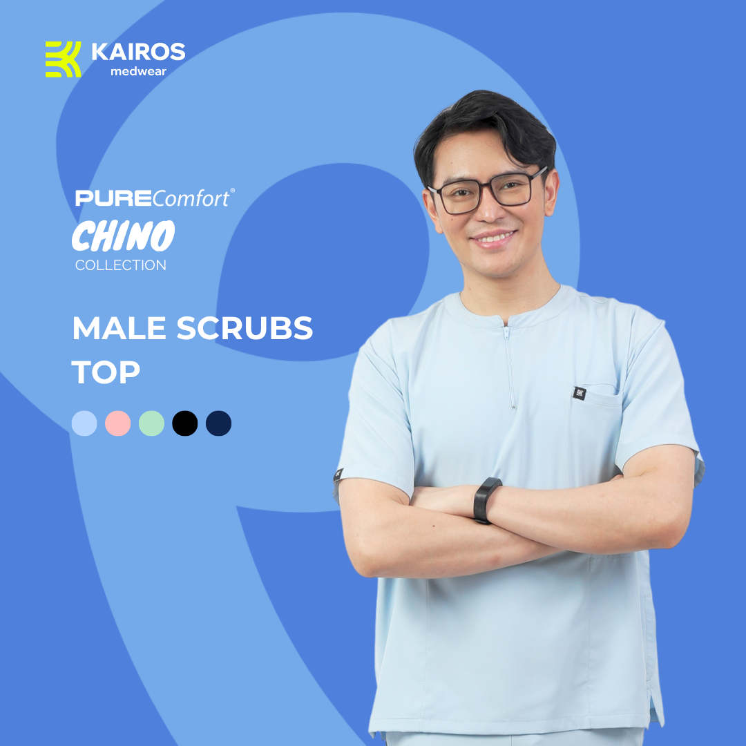 Male Scrubs Top | Chino Collar | Kairos PureComfort