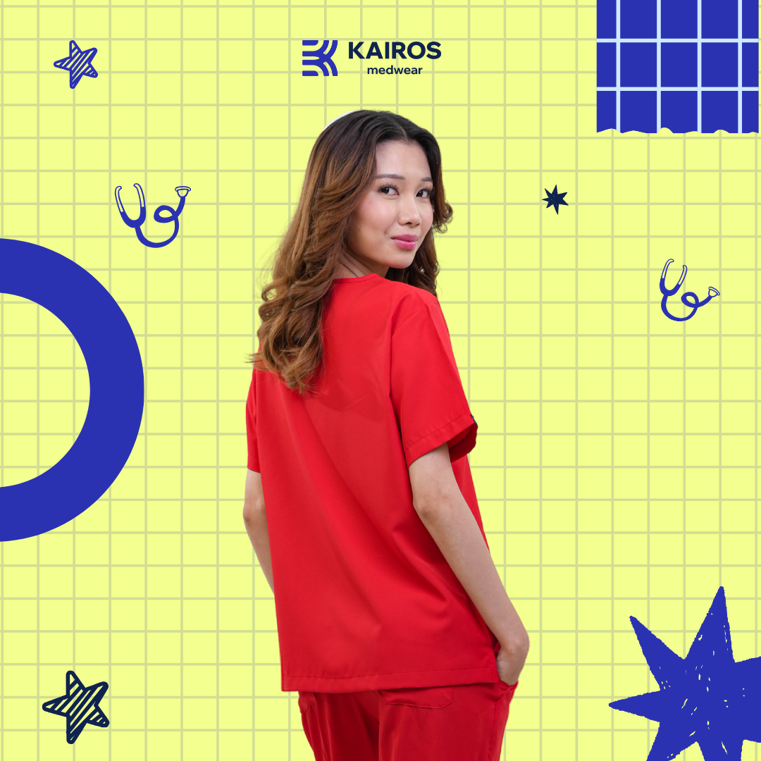 [FEMALE TOPS ONLY, NO EMBRO] KAIROS SCRUB SUITS TOP FOR FEMALE | PureComfort Fabric Technology