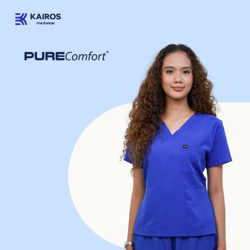 [FEMALE TOPS ONLY, NO EMBRO] KAIROS SCRUB SUITS TOP FOR FEMALE | PureComfort Fabric Technology