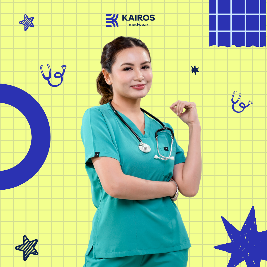 [FEMALE TOPS ONLY, NO EMBRO] KAIROS SCRUB SUITS TOP FOR FEMALE | PureComfort Fabric Technology