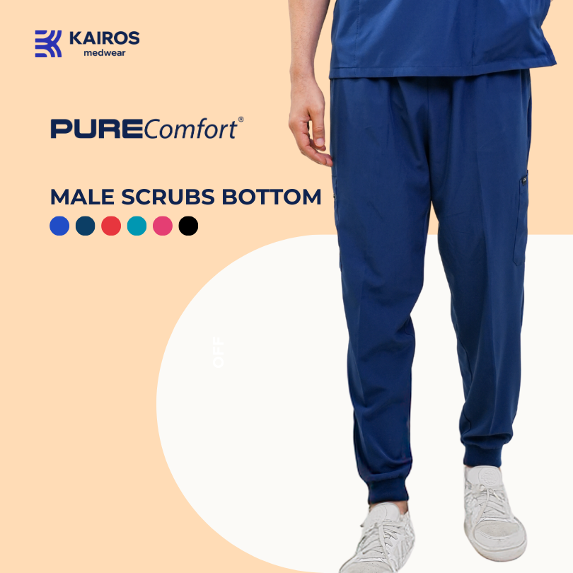 [MALE BOTTOMS ONLY] KAIROS SCRUB SUITS JOGGER BOTTOM FOR MALE | PureComfort Fabric Technology