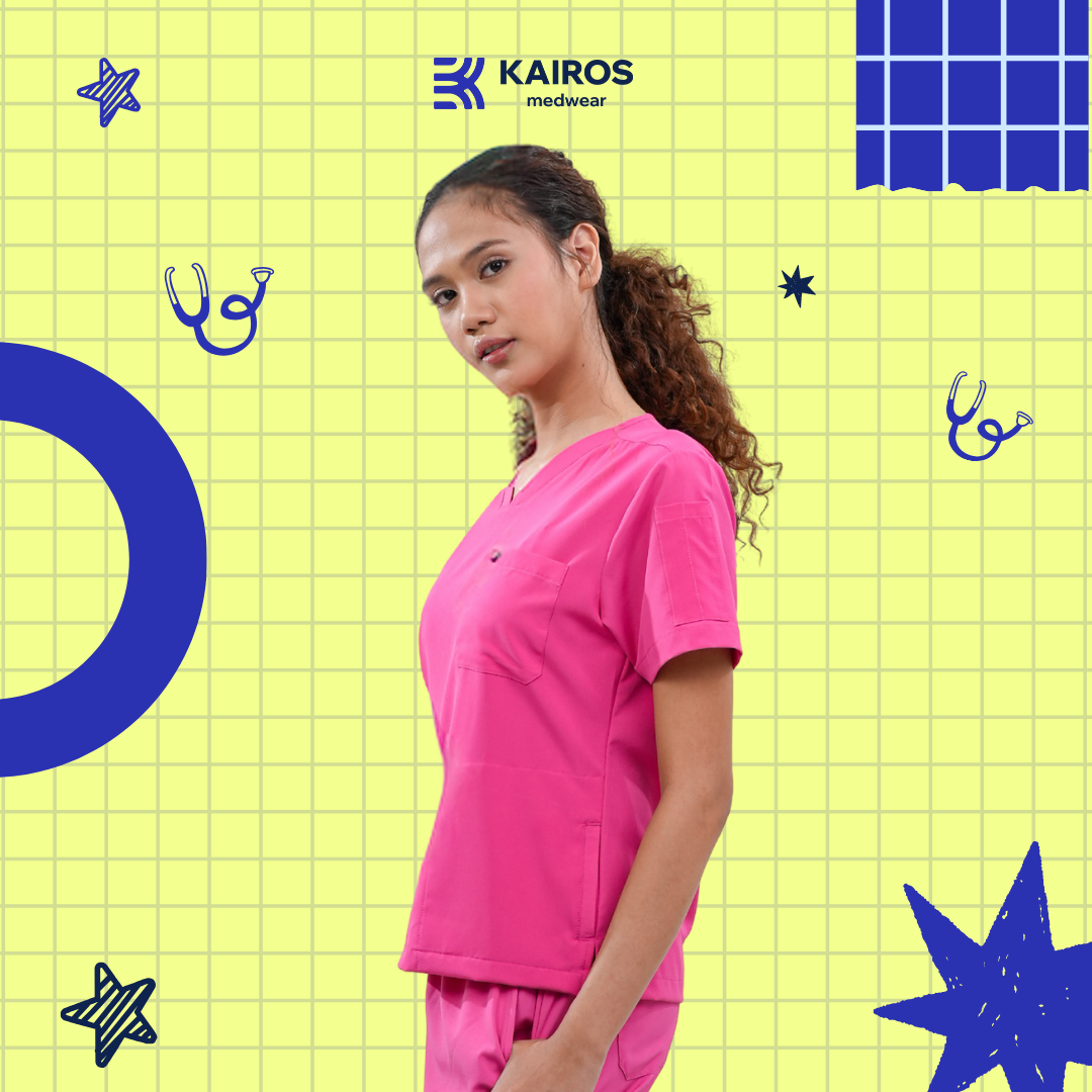 [FEMALE TOPS ONLY, NO EMBRO] KAIROS SCRUB SUITS TOP FOR FEMALE | PureComfort Fabric Technology