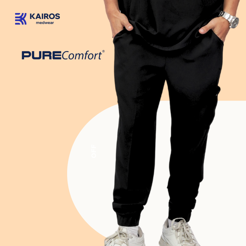 [MALE BOTTOMS ONLY] KAIROS SCRUB SUITS JOGGER BOTTOM FOR MALE | PureComfort Fabric Technology