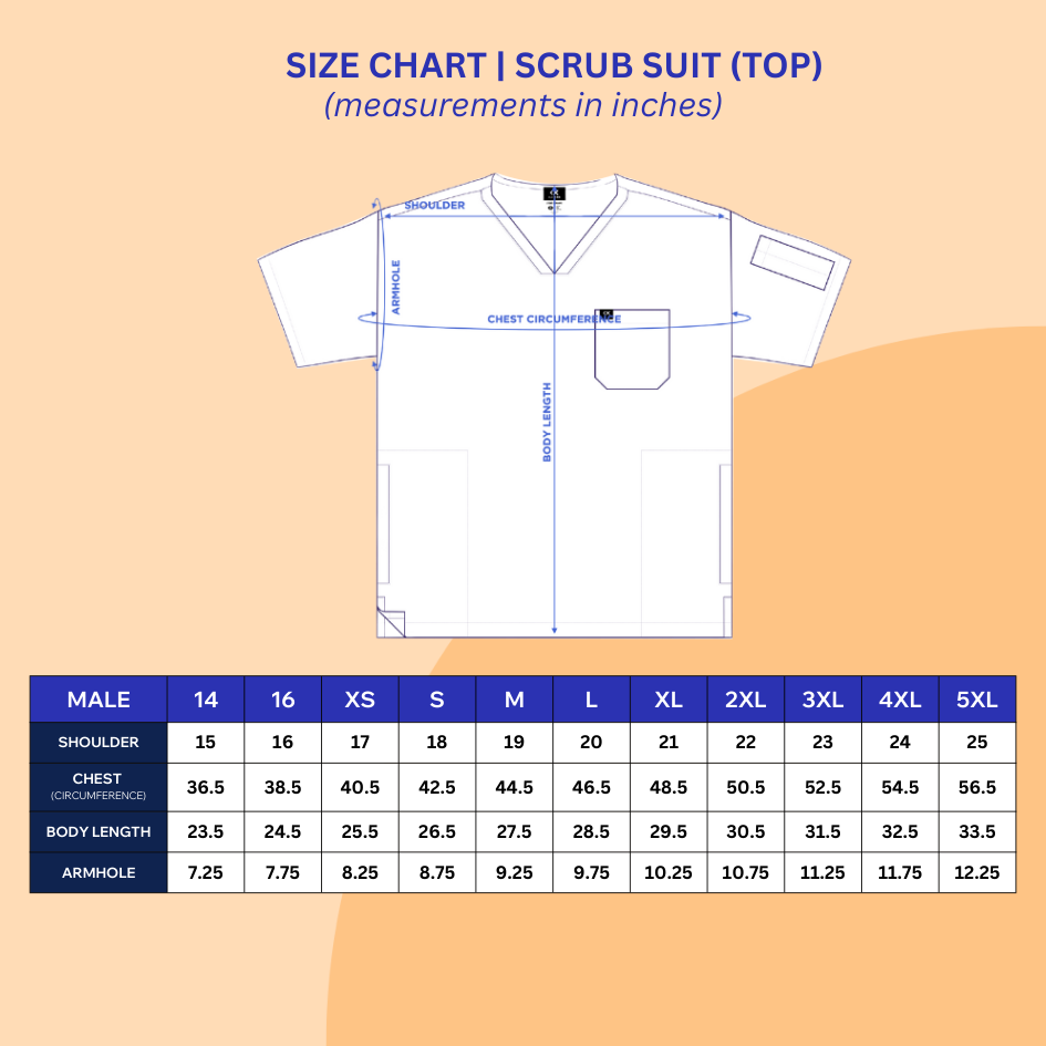 [MALE TOPS ONLY, NO EMBRO] KAIROS SCRUB SUITS TOP FOR MALE | PureComfort Fabric Technology
