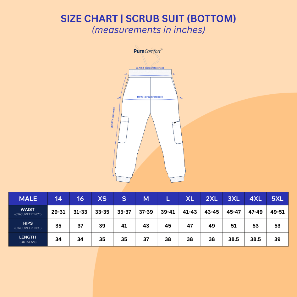 [MALE BOTTOMS ONLY] KAIROS SCRUB SUITS JOGGER BOTTOM FOR MALE | PureComfort Fabric Technology