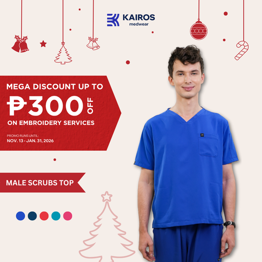 [MALE TOPS ONLY, NO EMBRO] KAIROS SCRUB SUITS TOP FOR MALE | PureComfort Fabric Technology