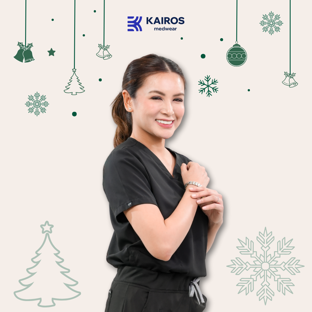 [FEMALE TOPS ONLY, NO EMBRO] KAIROS SCRUB SUITS ONYX BLACK TOP FOR FEMALE | PureComfort Fabric