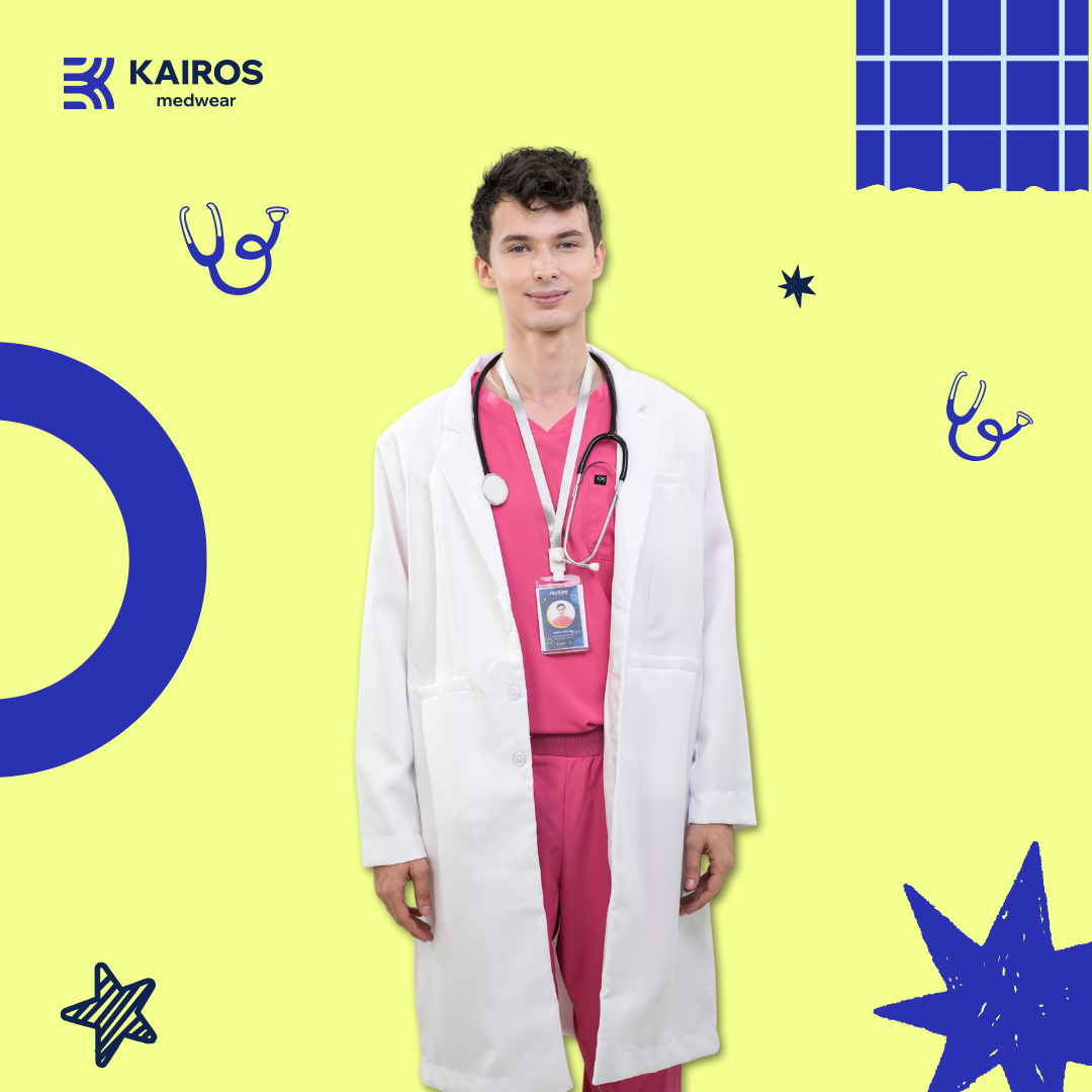 [NO EMBROIDERY] KAIROS Doctor's Gown Laboratory Gown Gabardine White Fabric Suit Blazer