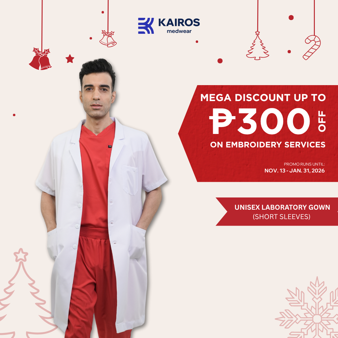 [NO EMBROIDERY] KAIROS Laboratory Gown Short Sleeves Doctor's Gown Katrina White Fabric