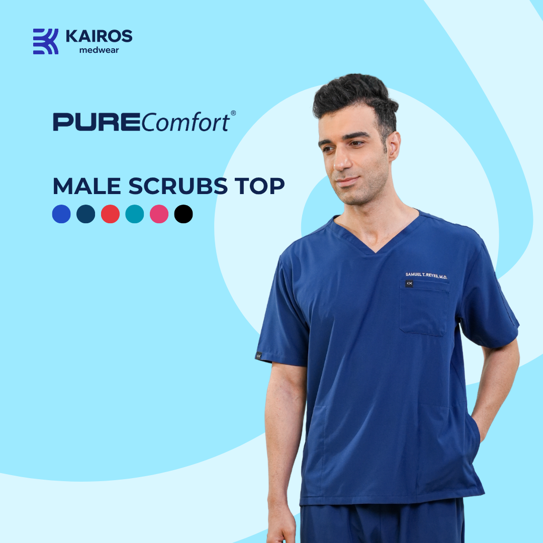 Male Scrubs Top | V-Neck | Kairos PureComfort
