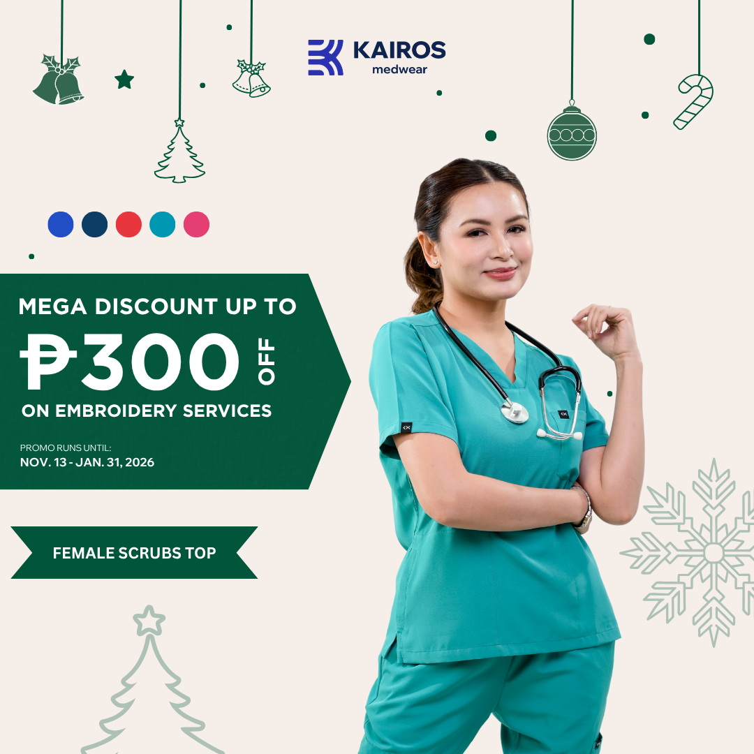 [FEMALE TOPS ONLY, NO EMBRO] KAIROS SCRUB SUITS TOP FOR FEMALE | PureComfort Fabric Technology