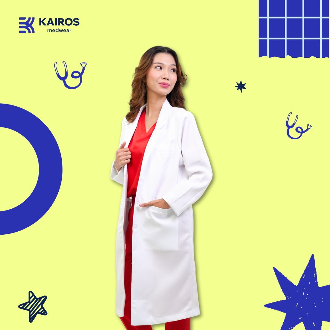 [NO EMBROIDERY] KAIROS Doctor's Gown Laboratory Gown Gabardine White Fabric Suit Blazer