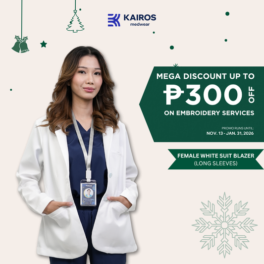 [NO EMBROIDERY] KAIROS Doctor's FEMALE WHITE SUIT BLAZER Long Sleeve Gabardine Fabric