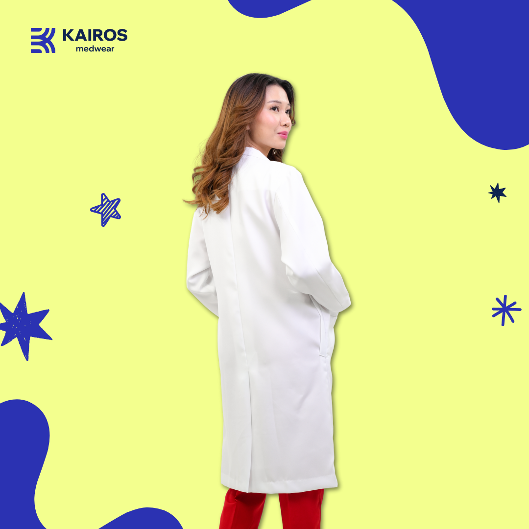 [NO EMBROIDERY] KAIROS Doctor's Gown Laboratory Gown Gabardine White Fabric Suit Blazer
