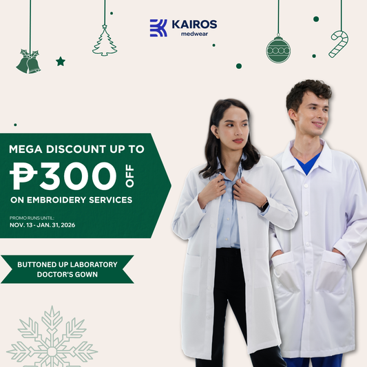 [NO EMBROIDERY] KAIROS Buttoned up Laboratory Doctor's Gown With/No BACKTACK Katrina White Fabric