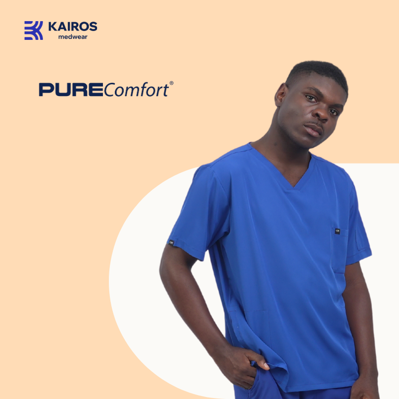 [MALE TOPS ONLY, NO EMBRO] KAIROS SCRUB SUITS TOP FOR MALE | PureComfort Fabric Technology