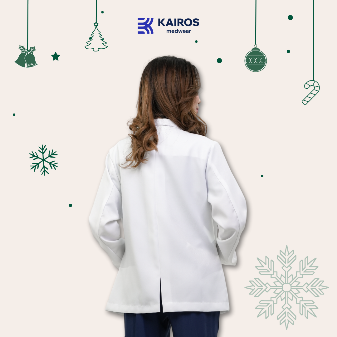 [NO EMBROIDERY] KAIROS Doctor's FEMALE WHITE SUIT BLAZER Long Sleeve Gabardine Fabric