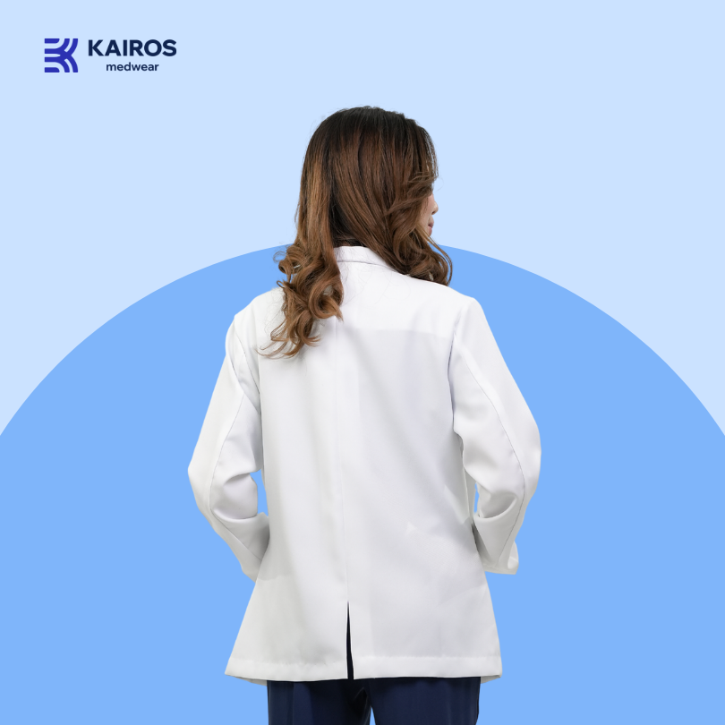 [NO EMBROIDERY] KAIROS Doctor's FEMALE WHITE SUIT BLAZER Long Sleeve Gabardine Fabric