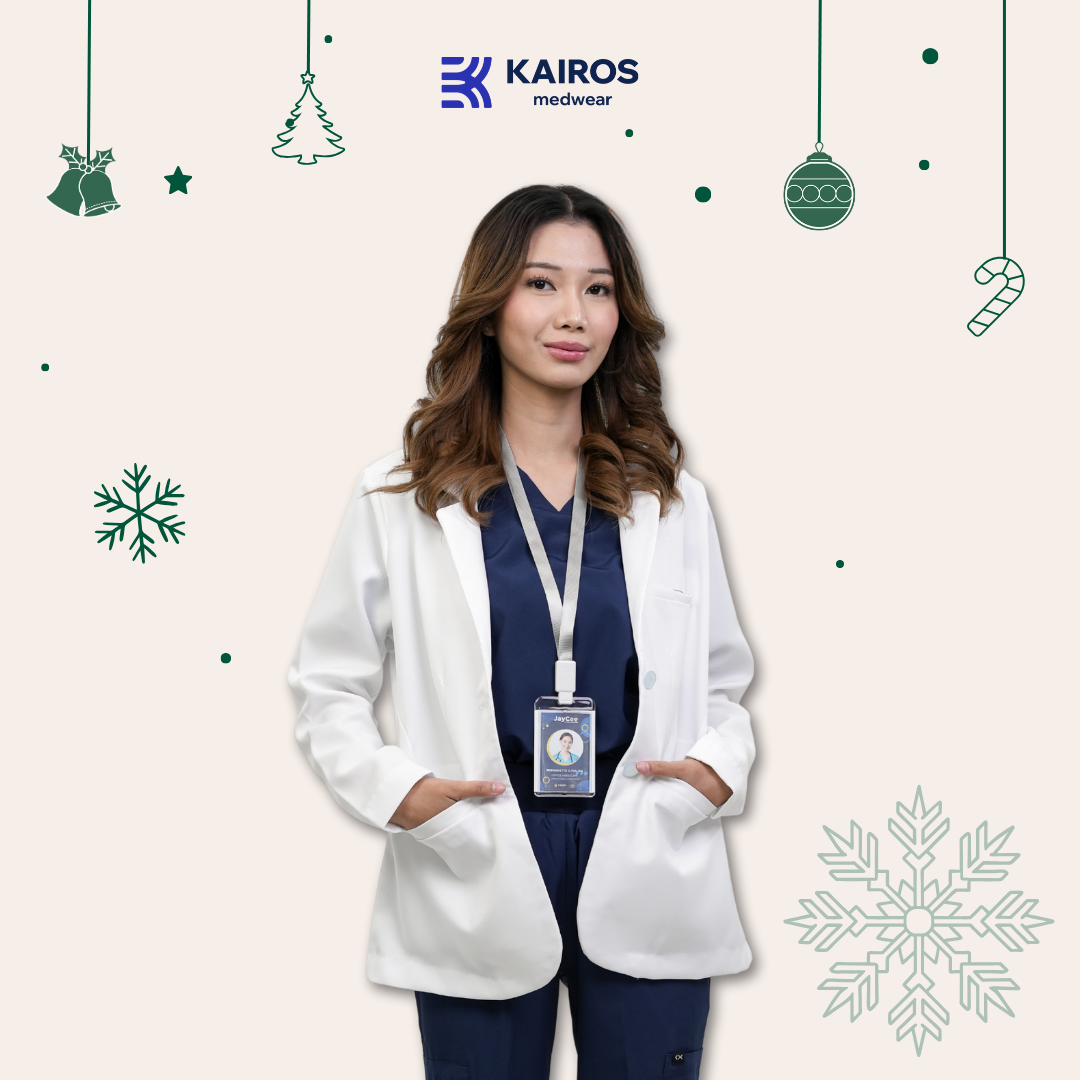 [NO EMBROIDERY] KAIROS Doctor's WHITE SUIT BLAZER UNISEX Long Sleeve Gabardine Fabric