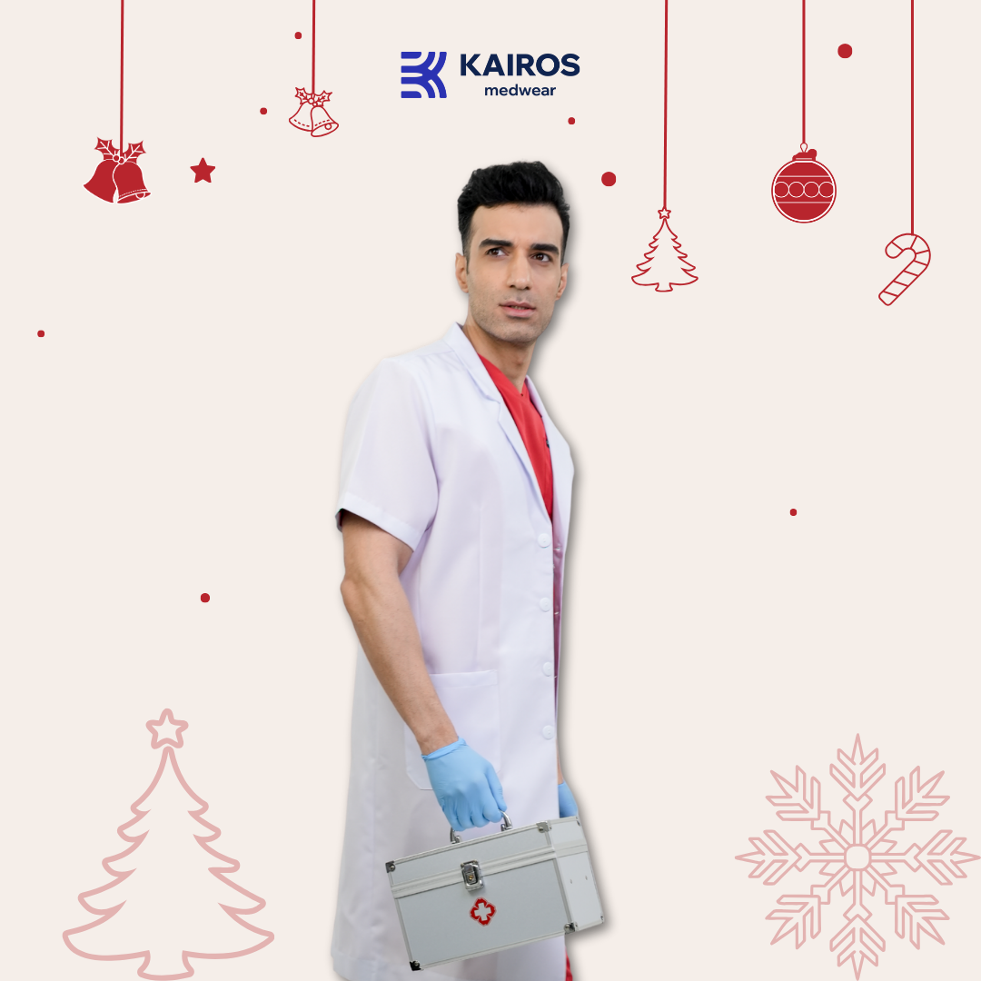 [NO EMBROIDERY] KAIROS Laboratory Gown Short Sleeves Doctor's Gown Katrina White Fabric