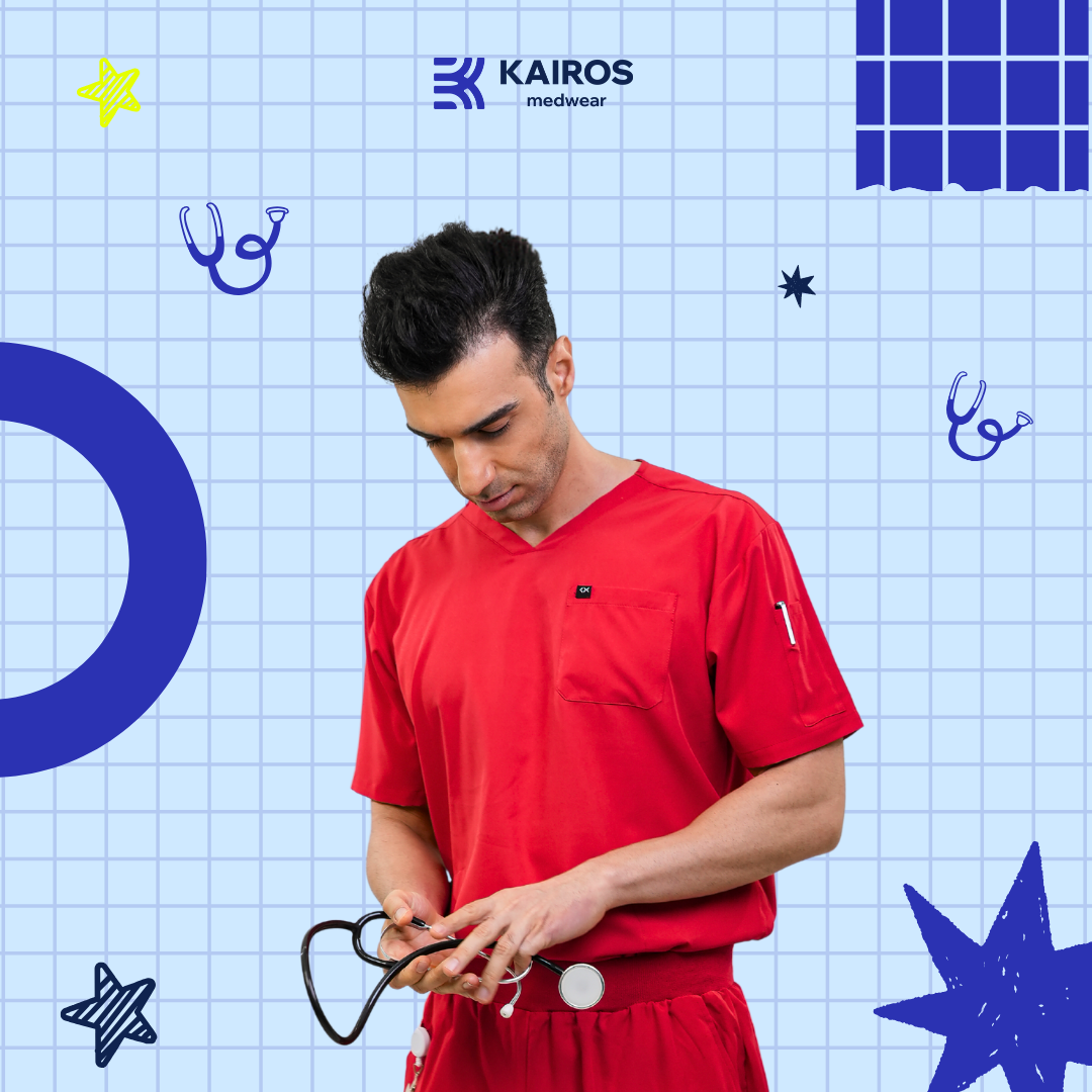 [MALE TOPS ONLY, NO EMBRO] KAIROS SCRUB SUITS TOP FOR MALE | PureComfort Fabric Technology