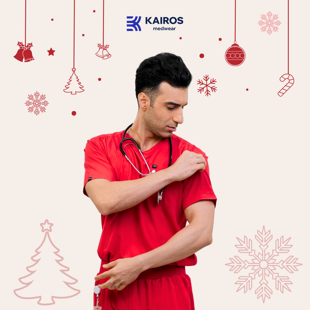 [MALE TOPS ONLY, NO EMBRO] KAIROS SCRUB SUITS TOP FOR MALE | PureComfort Fabric Technology