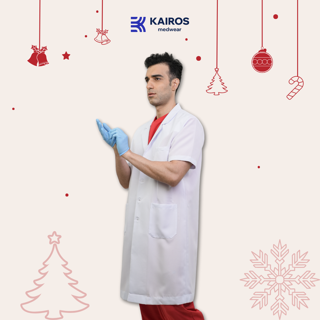 [NO EMBROIDERY] KAIROS Laboratory Gown Short Sleeves Doctor's Gown Katrina White Fabric