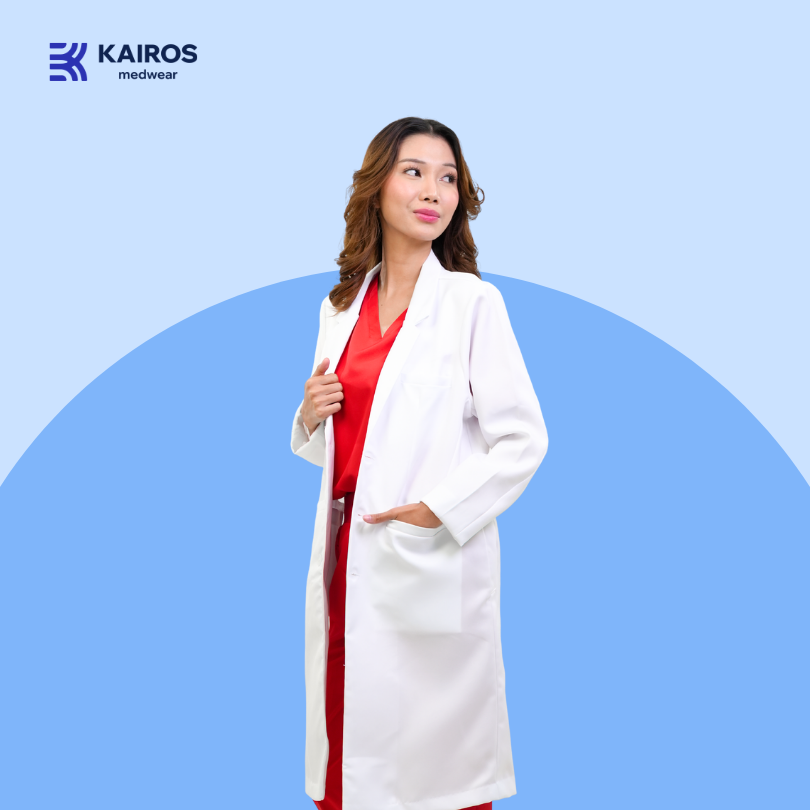 [NO EMBROIDERY] KAIROS Doctor's Gown Laboratory Gown Gabardine White Fabric Suit Blazer