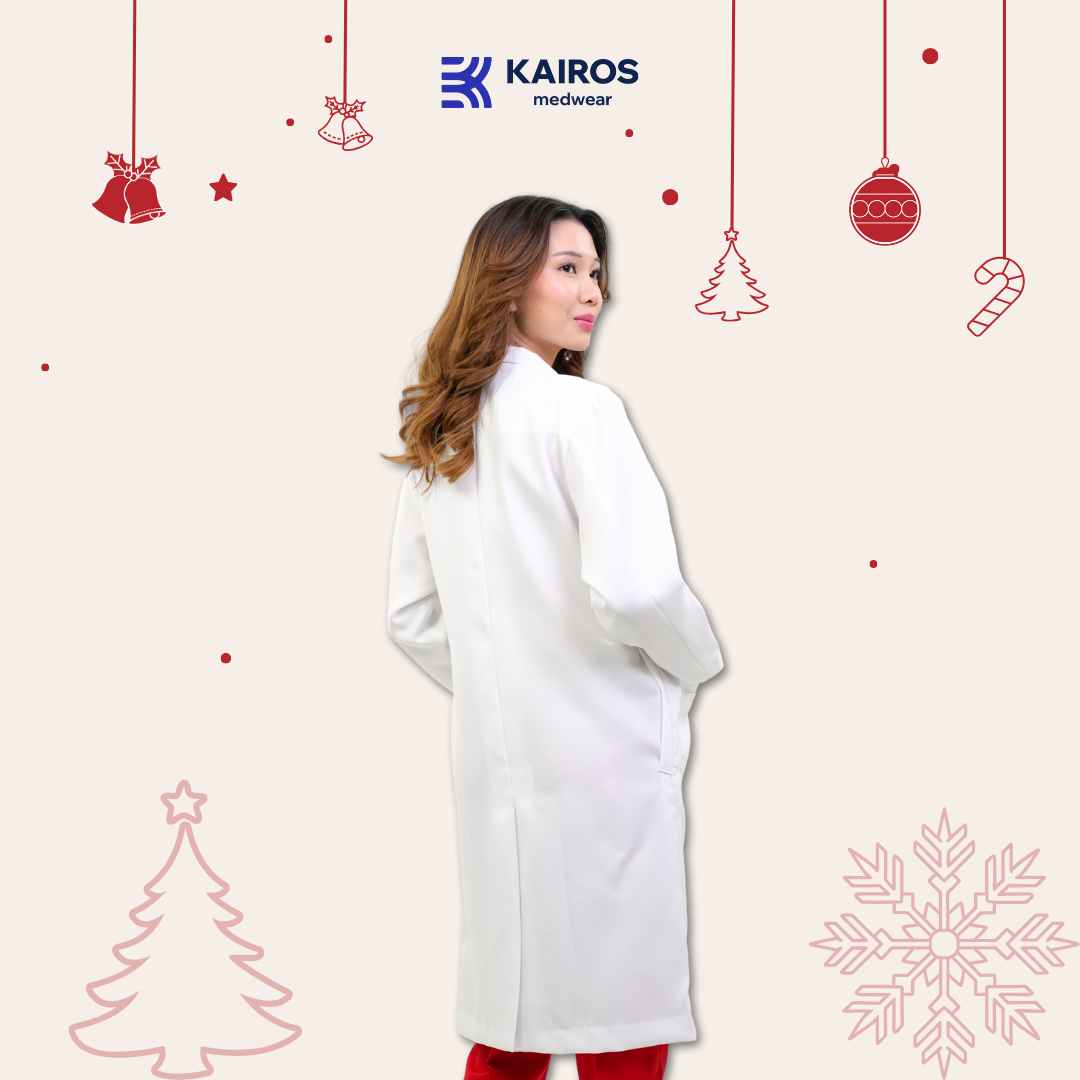 [NO EMBROIDERY] KAIROS Doctor's Gown Laboratory Gown Gabardine White Fabric Suit Blazer