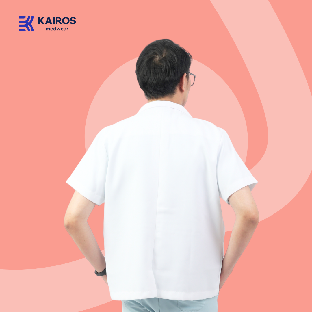 Gabardine Doctor’s White Coat | Short Sleeve | Kairos Medwear