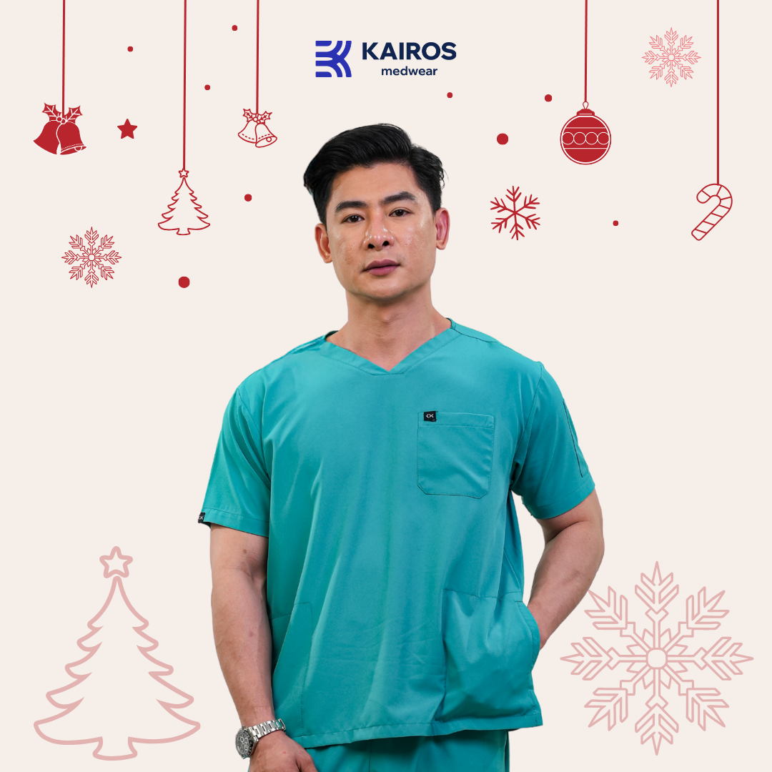 [MALE TOPS ONLY, NO EMBRO] KAIROS SCRUB SUITS TOP FOR MALE | PureComfort Fabric Technology