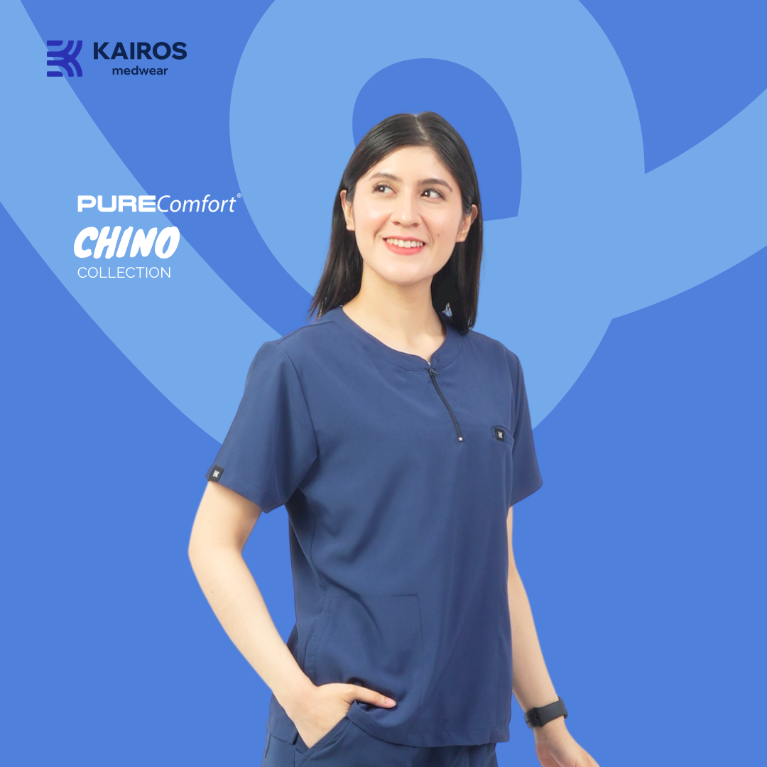 Female Scrubs Top | Chino Collar | Kairos PureComfort