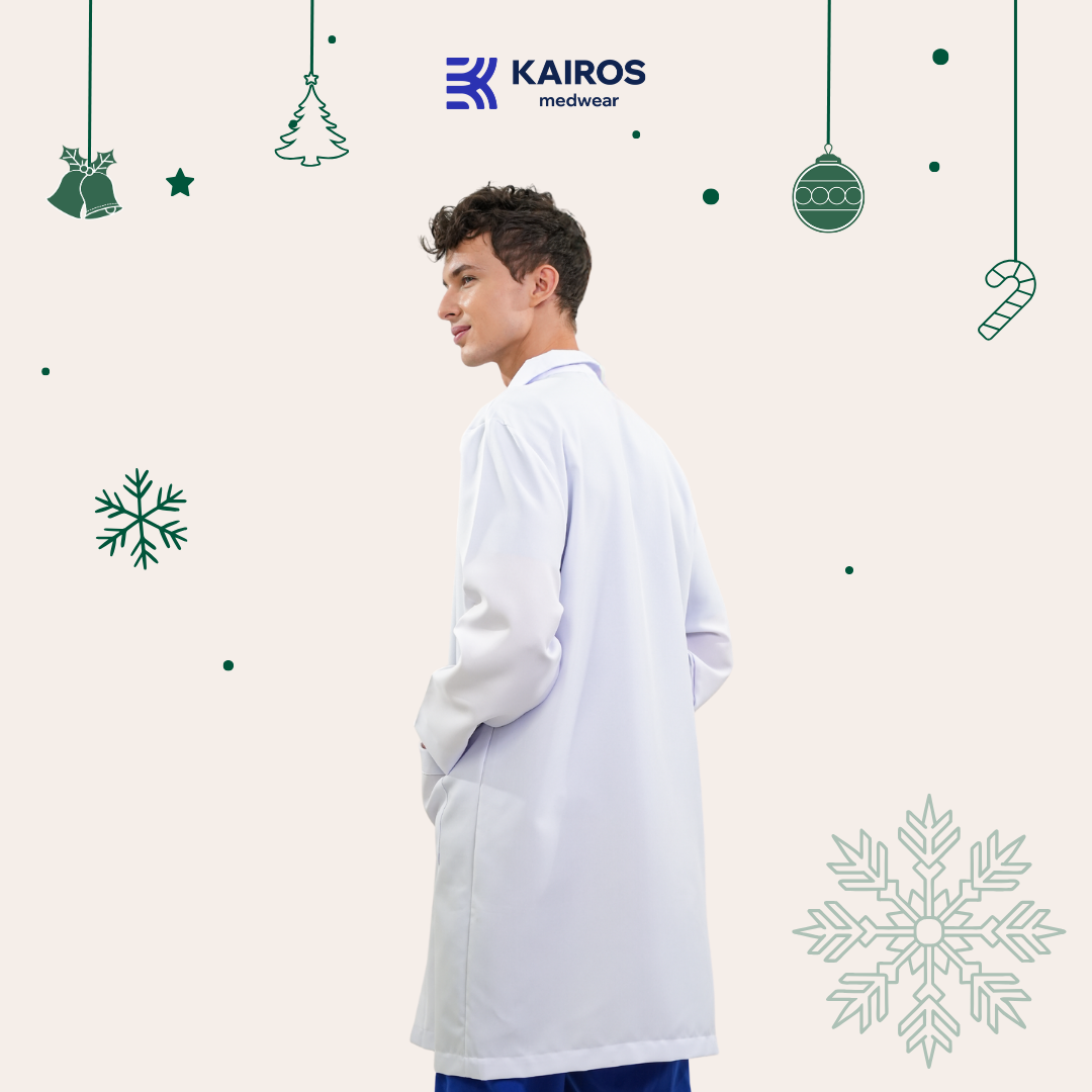 [NO EMBROIDERY] KAIROS Buttoned up Laboratory Doctor's Gown With/No BACKTACK Katrina White Fabric