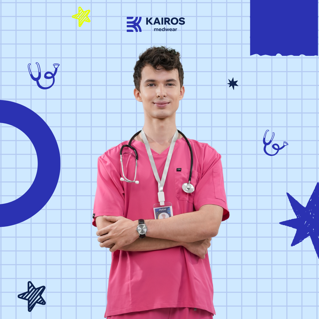 [MALE TOPS ONLY, NO EMBRO] KAIROS SCRUB SUITS TOP FOR MALE | PureComfort Fabric Technology