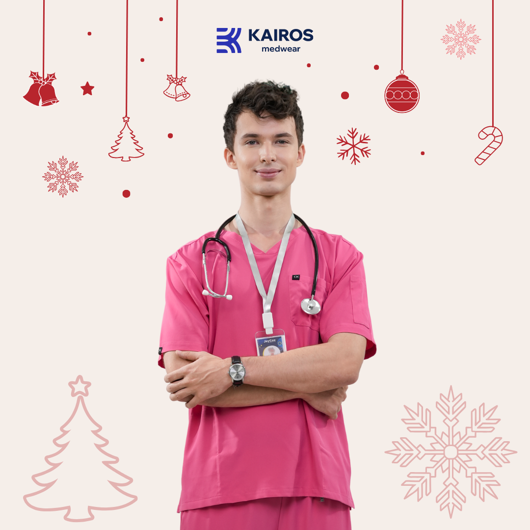 [MALE TOPS ONLY, NO EMBRO] KAIROS SCRUB SUITS TOP FOR MALE | PureComfort Fabric Technology