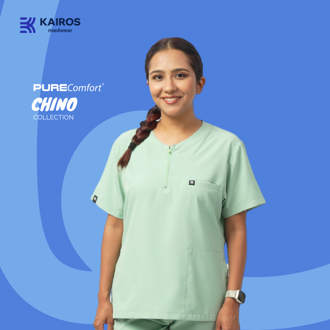 Female Scrubs Top | Chino Collar | Kairos PureComfort