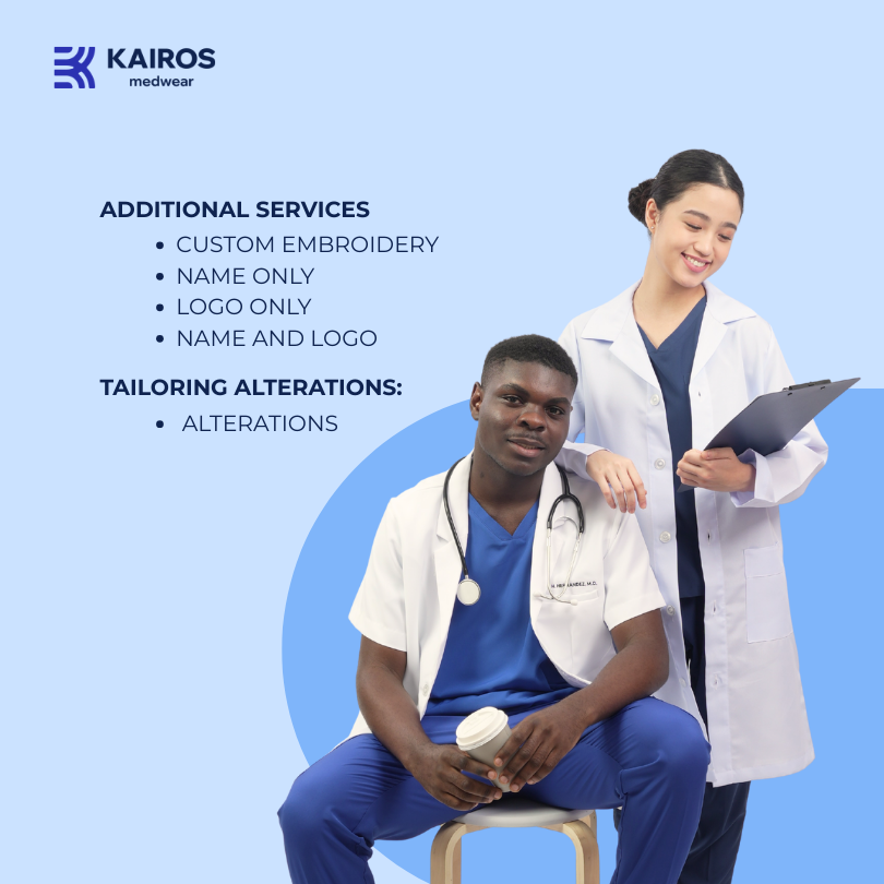 [NO EMBROIDERY] KAIROS Doctor's Gown Laboratory Gown Gabardine White Fabric Suit Blazer