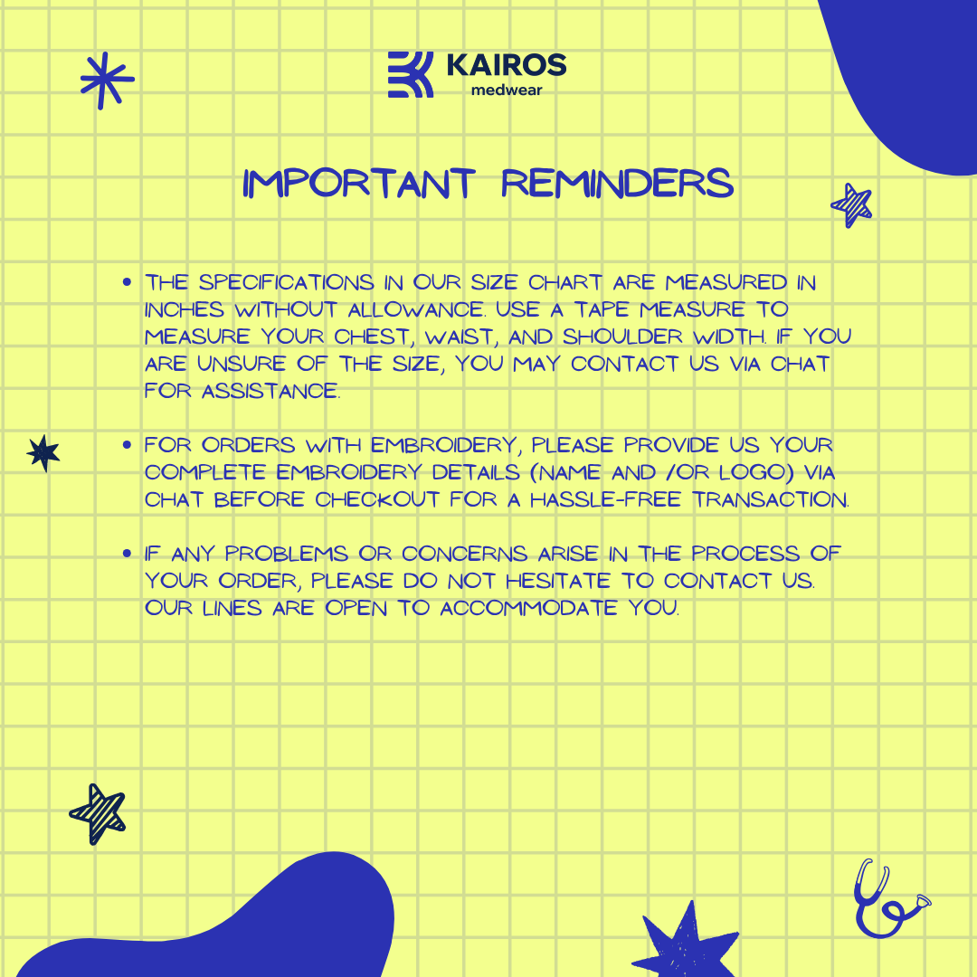 [FEMALE TOPS ONLY, NO EMBRO] KAIROS SCRUB SUITS TOP FOR FEMALE | PureComfort Fabric Technology