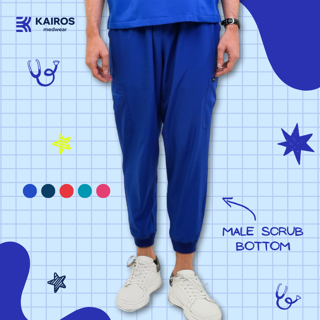 [MALE BOTTOMS ONLY] KAIROS SCRUB SUITS BOTTOM FOR MALE | PureComfort Fabric Technology