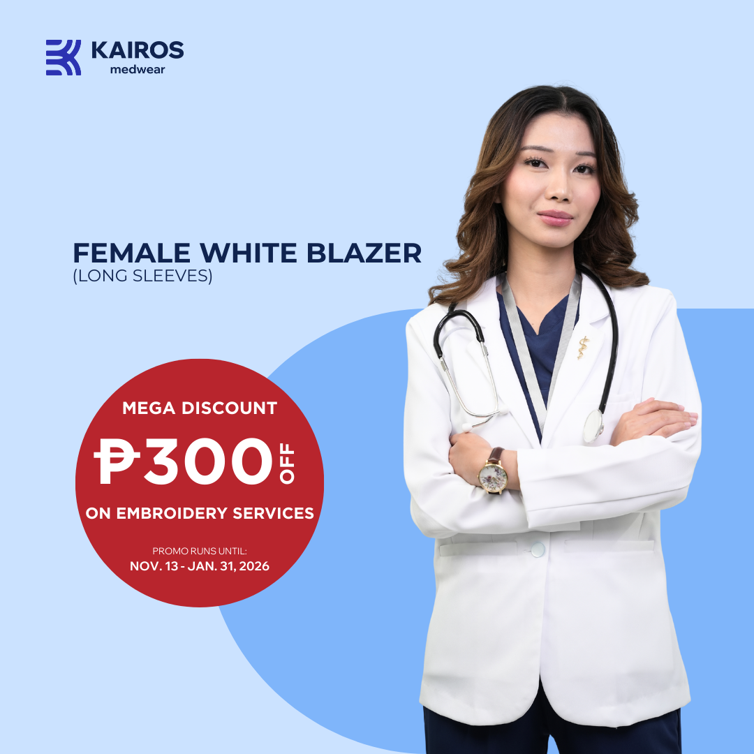 [NO EMBROIDERY] KAIROS Doctor's FEMALE WHITE SUIT BLAZER Long Sleeve Gabardine Fabric